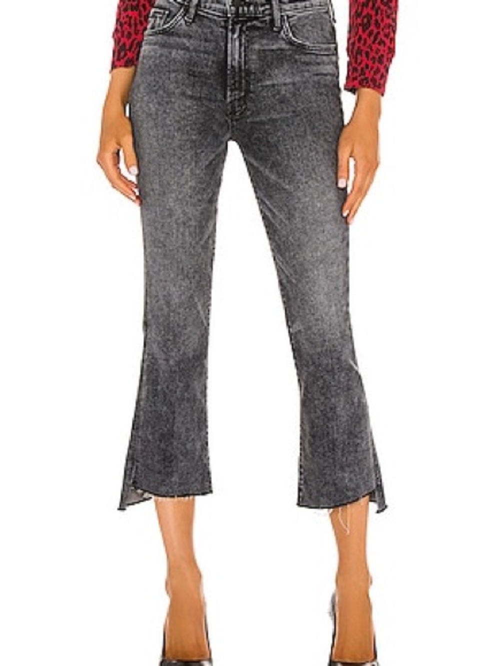 MOTHER The Insider Crop Step Fray Jeans in Train Stop